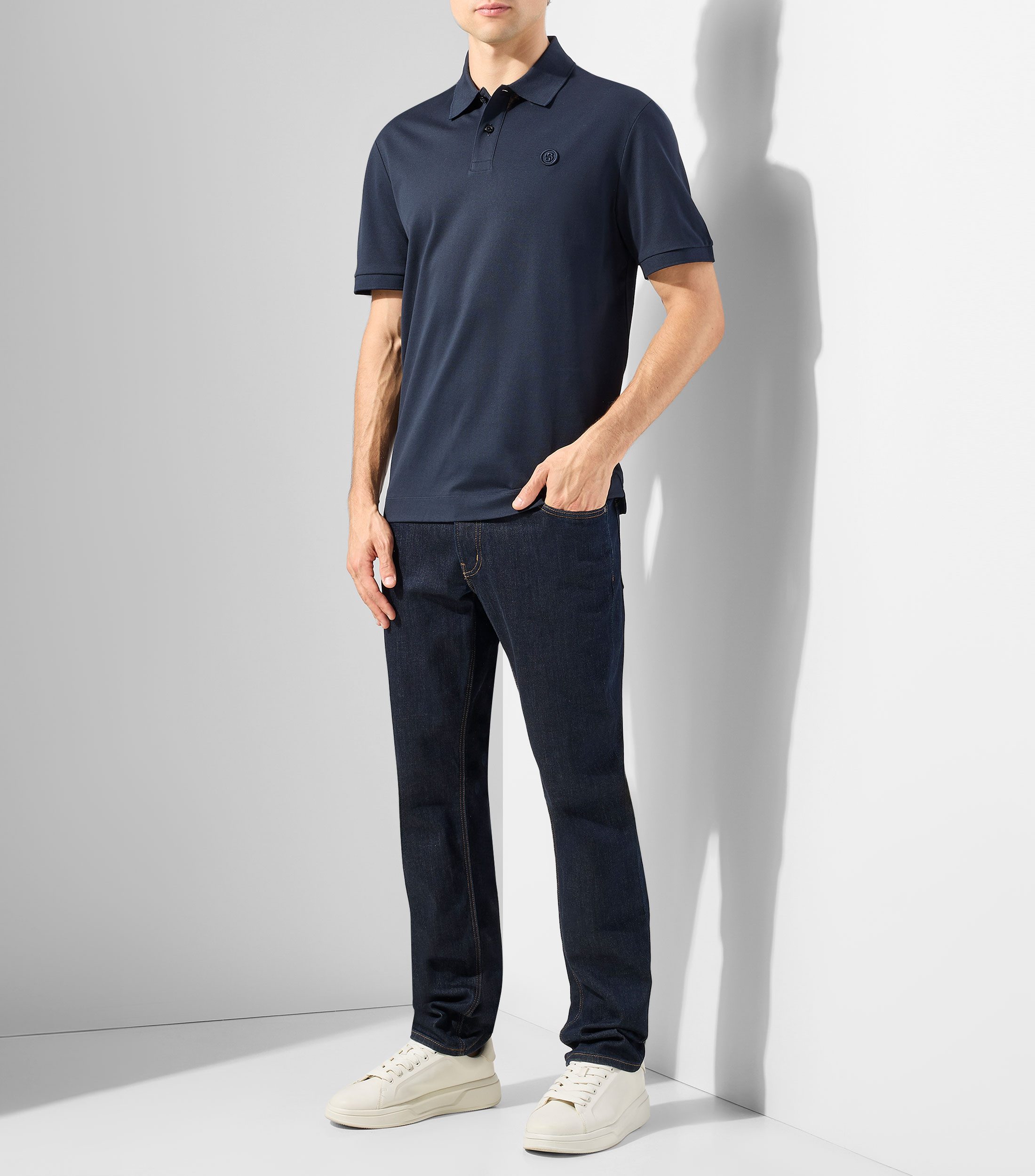 Playera tipo polo de manga corta lisa Hombre
